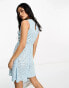 Daisy Street smock mini dress in blue ditsy