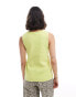 Threadbare knitted waistcoat in lime