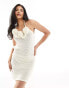 4th & Reckless fleur open knit corsage dress in cream