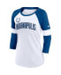 Women's Indianapolis Colts White, Heathered Royal Football Pride Slub 3/4 Raglan Sleeve T-shirt