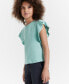 Big Girls Flutter-Sleeve Crewneck Rib Knit Top