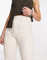 Noisy May Nat wide leg jeans with pocket detail in ecru