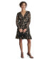 Women's Printed Chiffon Long-Sleeve A-Line Dress