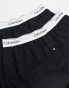 Calvin Klein 2 pack woven boxers with contrast waistband in black