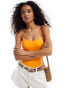 Pull&Bear polyamide strappy body in orange