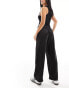 River Island Petite wide leg palazzo trouser in black