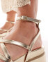 ASOS DESIGN Taurus 2 strappy flatform sandals in gold