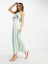 Vila Bridesmaid frill top cami maxi dress in mint green