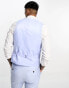 ASOS DESIGN super skinny linen mix waistcoat in pastel blue