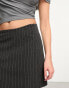 ONLY high waisted tailored mini skirt in charcoal pinstripe