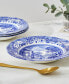 Blue Italian Rim Soup Bowl Set/4