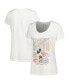 Women's Mickey Mouse White Mickey & Friends Groovy Scoop Neck T-shirt