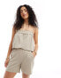 JDY jersey short co-ord in beige