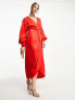 & Other Stories wrap midaxi dress in red