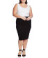 Plus Size Pull-On Midi Tube Skirt