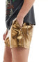 ASOS DESIGN slim short in gold metallic