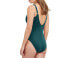 Profile by Gottex Line Up V-Neck One Piece Swimsuit Green Size 40