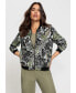 Women's Satin Effect Multi-Leaf Bomber Jacket