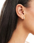 Orelia 18k crystal huggie hoop earrings