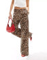 Stradivarius pull on trouser in leopard