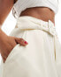 In The Style tailored belted short in cream