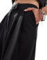 Stradiarius Petite tailored pleat front trouser in black