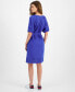 Women's Cotton Belted Puff-Sleeve Dress