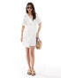 & Other Stories linen wrap mini dress in white