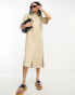 & Other Stories short sleeve midi shirt dress beige