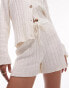 Topshop knitted co-ord rib shorts in cream