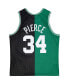 Men's Paul Pierce Black, Kelly Green Boston Celtics Hardwood Classics 2007-08 Split Swingman Jersey