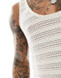 ASOS DESIGN vest in off white crochet