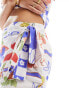 ASOS DESIGN wrap detail co-ord skort in mosaic fruit print