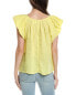 Velvet By Graham & Spencer Linen Top Women's Yellow Xl