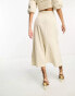 Pretty Lavish ruched maxi skirt co-ord in stone