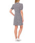 Women's Tiny Floral Printed Puff Sleeve Knit Dress