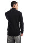 AllSaints Kilburn 1/4 zip knit jumper in black