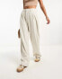 Hollister wide leg tailored trousers in cream