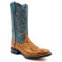 Ferrini Kai Embroidery Square Toe Cowboy Mens Blue, Brown Casual Boots 4259361