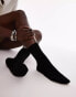 Topshop slinky ribbed socks in black