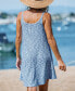 Women's Blue Marled Sleeveless O-Ring Mini Beach Dress