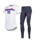 Women's White, Charcoal New York Giants Sonata T-shirt and Leggings Sleep Set