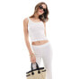 Mango lightweight knitted co-ord cami top in white