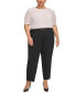 Plus Size Pleat-Front Cropped Ankle Pants