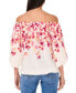 Women's Off-The-Shoulder Floral Tie-Hem Top