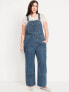 Baggy Wide-Leg Jean Overalls