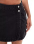 Levi's wrap denim skirt in black