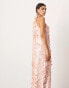 ASOS EDITION embellished matte disc sequin column midi dress in light pink