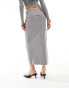 Mango knitted fold over co-ord skirt in grey