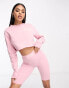 ellesse Canleo crop sweatshirt in light pink